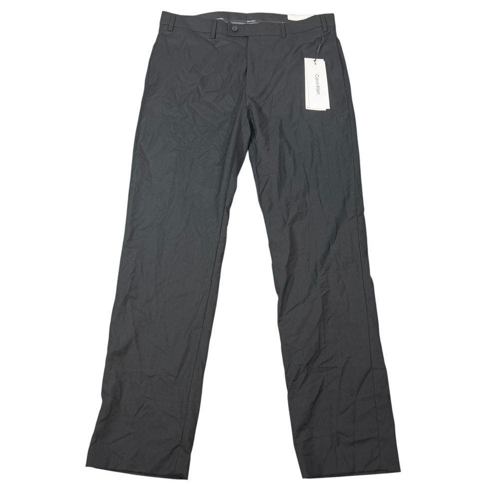 Calvin Klein Mens Jerome Black Slim Fit Stretch Pants Size 36W X 32L